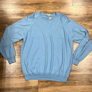 ERMENEGILDO ZEGNA | cashmere light blue lightweight sweater Made in Italy